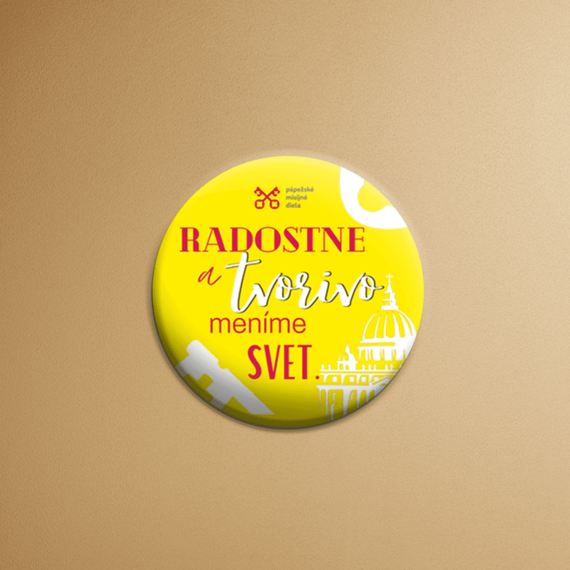 Tag "Radostne a tvorivo meníme svet" (ø5,6cm)