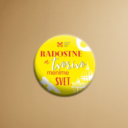 Tag "Radostne a tvorivo meníme svet" (ø5,6cm)