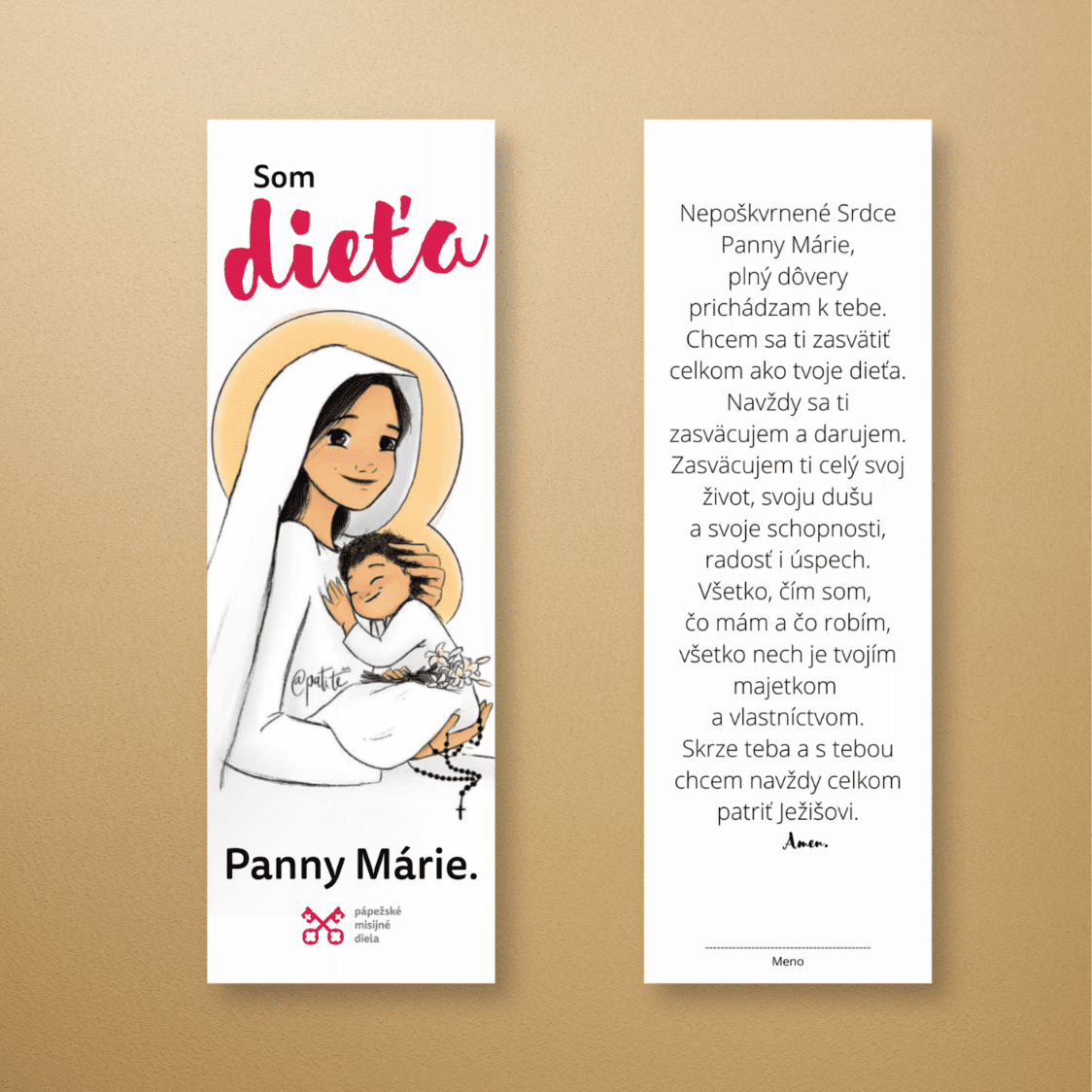 Záložka – Som dieťa Panny Márie (5x15cm)
