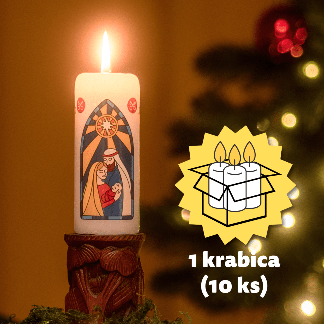 Misijné sviečky Vianoc (1 krabica = 10ks)